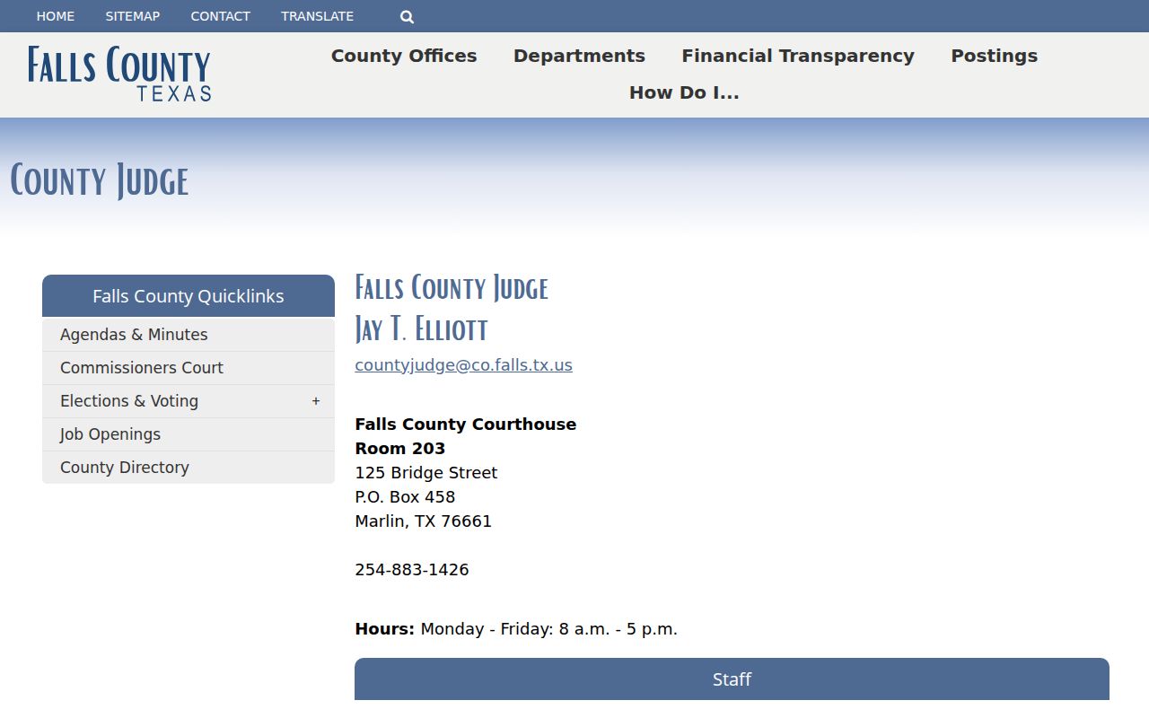 Falls County Marlin warrant records context: official county courthouse in the county seat